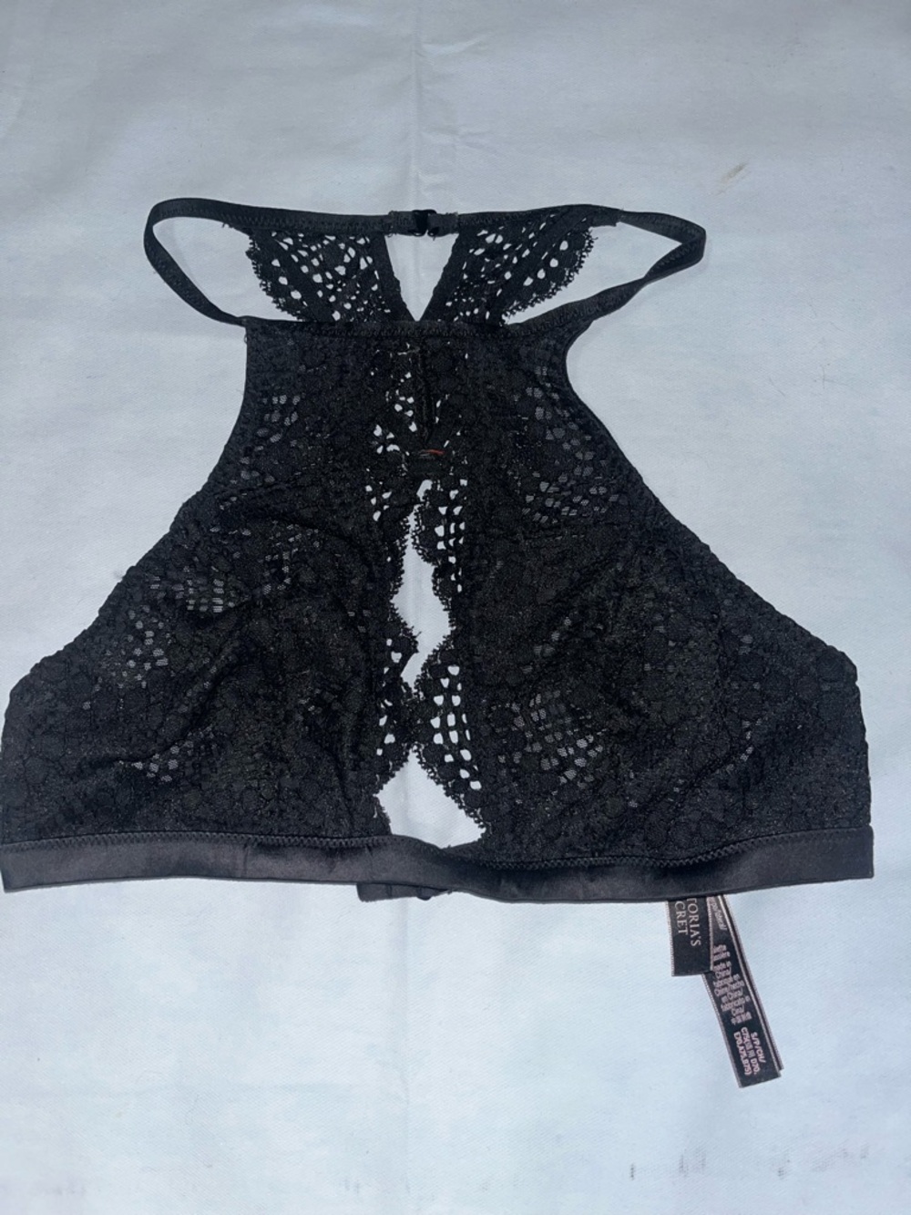 Victoria's Secret Black Lace High-Neck Bralette